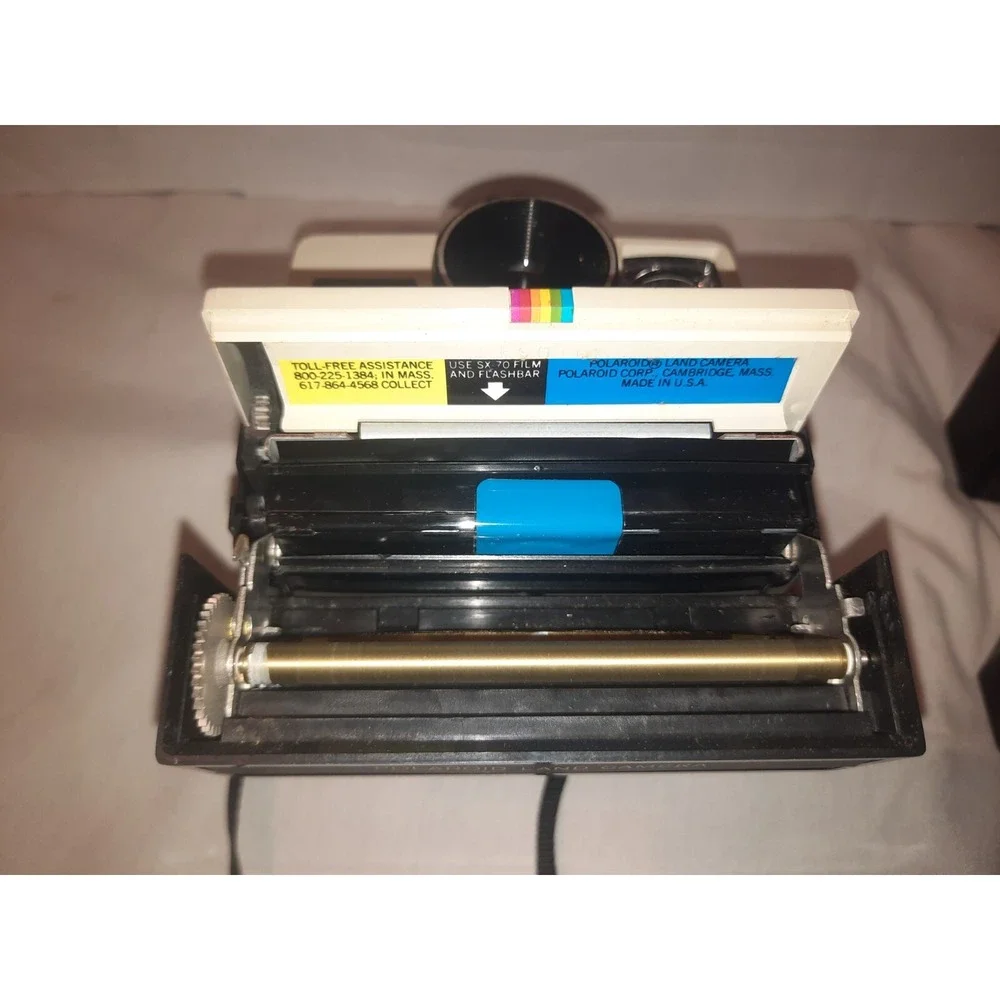 2x Vintage Polaroid OneStep Land Camera & OneStep Plus Rainbow 80's Q-Light